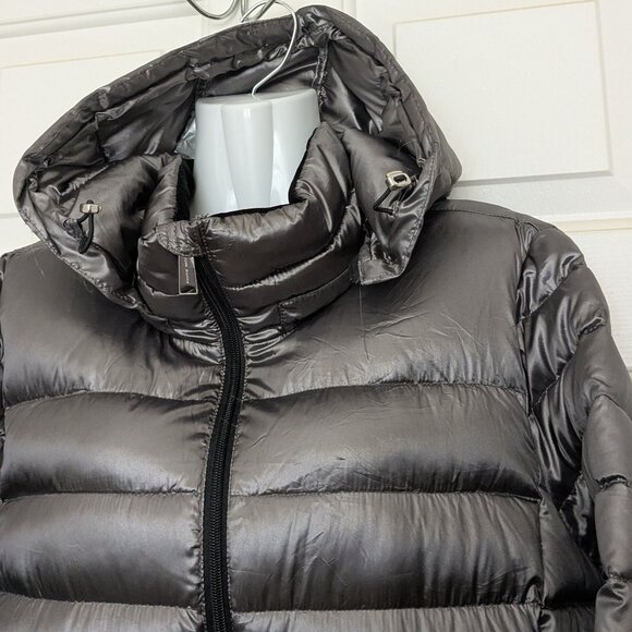 Andrew Marc Women's Duck Down Hooded Puffer Coat 3/4 Jacket Size XL Gray - Picture 3 of 13